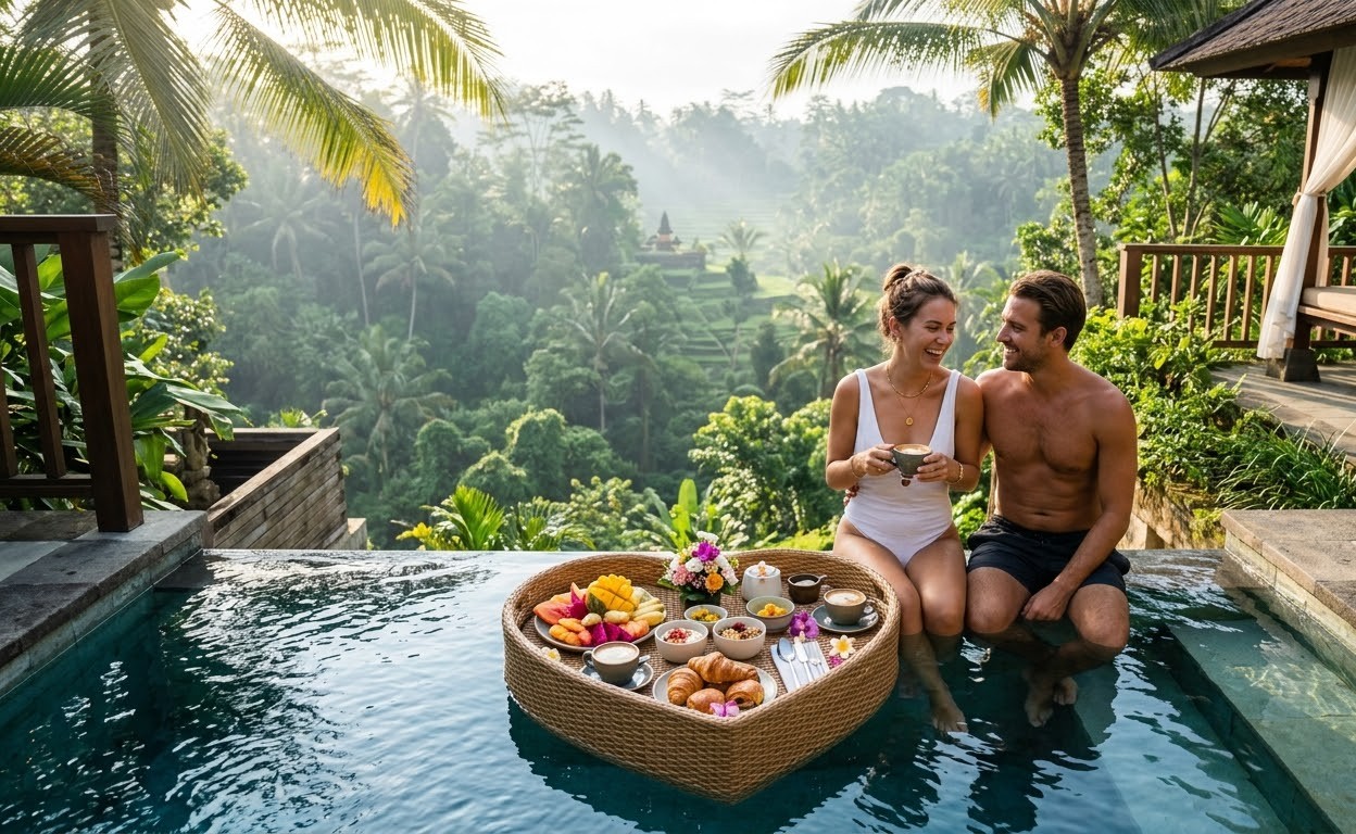 Travel documents, passport, and Indonesian Rupiah currency notes