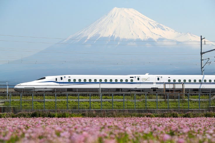 Japanese Shinkansen bullet train and regional rail transit connecting Osaka and Kyoto