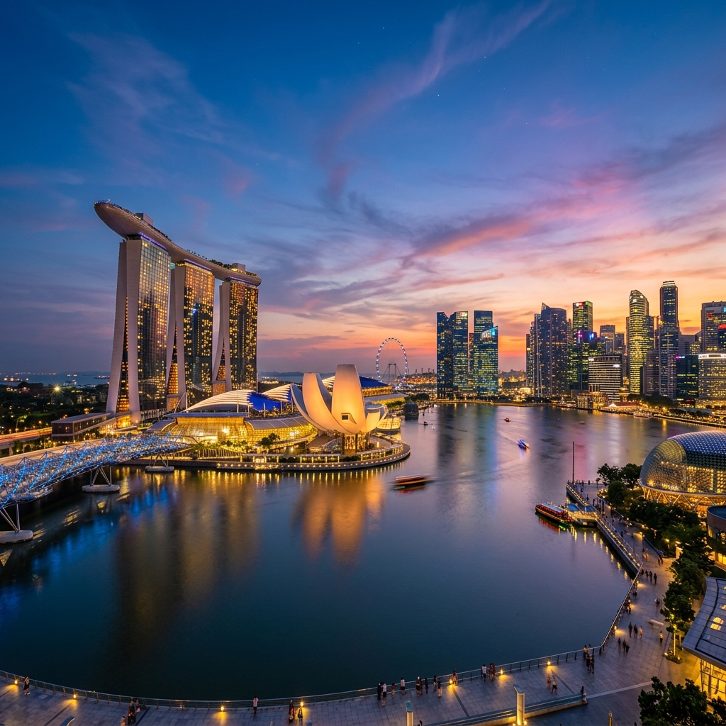 Marina Bay Sands Hotel Skyline at Twilight Marina Bay Sands Hotel Skyline at Twilight