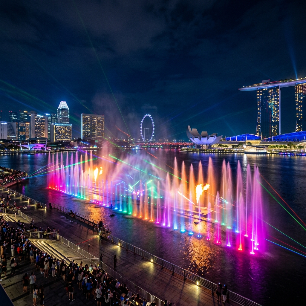 Spectra Light and Water Show Marina Bay Sands Spectra Light Show