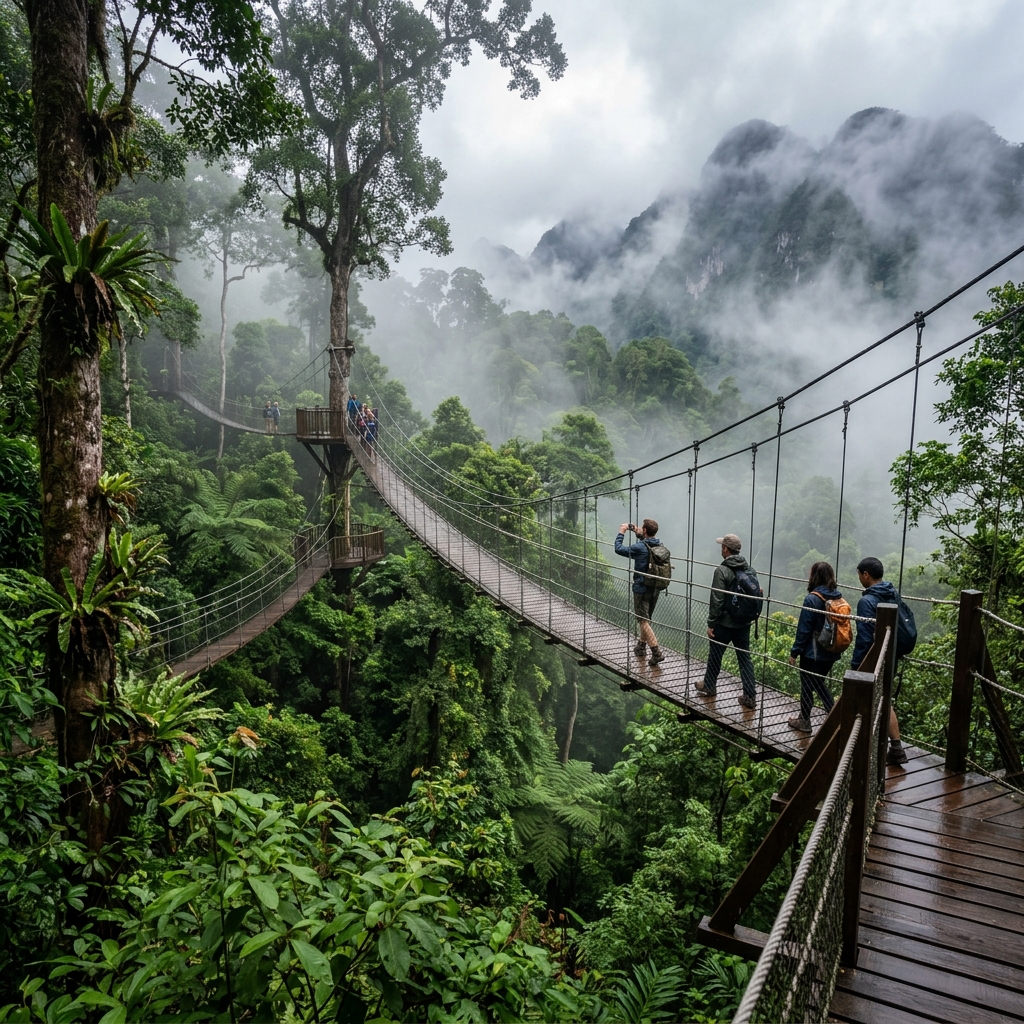 Rainforest Wild Adventure Canopy Walk Suspension Bridge Rainforest Wild Adventure Canopy Walk Suspension Bridge