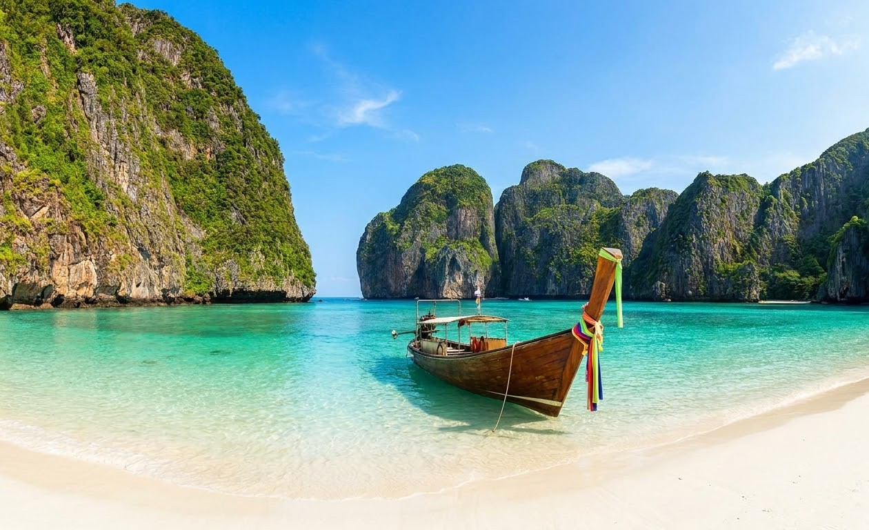 Iconic limestone karst island in Phang Nga Bay near Phuket James Bond Island in Phang Nga Bay