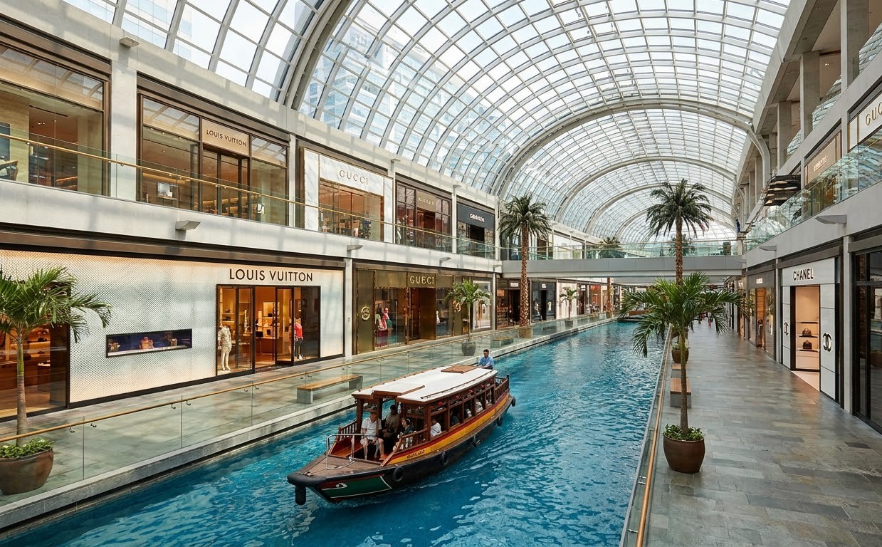 The Shoppes at Marina Bay Sands Mall and Indoor Canal The Shoppes at Marina Bay Sands Mall and Indoor Canal