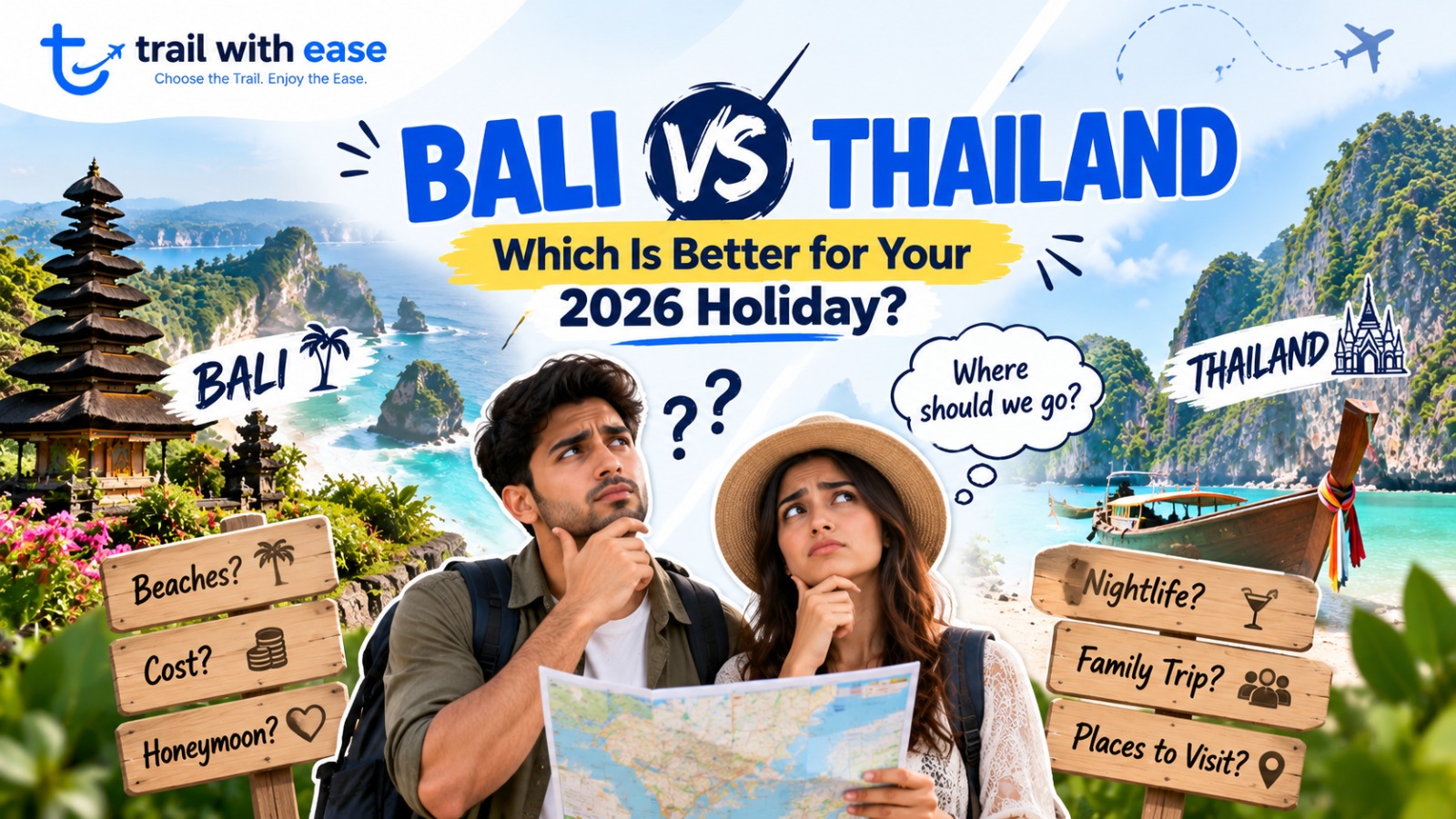 Bali vs Thailand Comparison for Indian Travellers in 2026 - Trail With Ease
