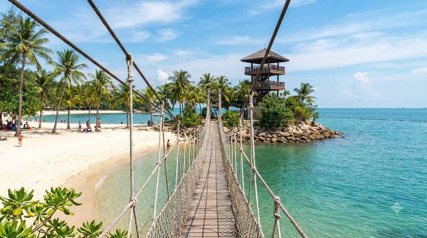 Palawan Beach Suspension Rope Bridge Sentosa